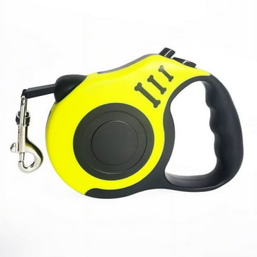 Retractable Dog Leash, 16ft, Heavy Duty Pet Walking Leash with Anti-Slip Handle, Hand Brake, Yellow