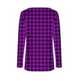 thumbnail image 4 of Womens Henley Shirt, Long Sleeve Shirts for Women Fashion Slimming Fit Plaid Printed Button Up Crewneck T-Shirts Fall Clothes, 4 of 6
