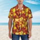 thumbnail image 2 of Fotbe Autumn Mosaic Maple Leaves Camisa Hawaiana para Hombre Unisex – Camisa Casual de Verano con Botones de Manga Corta de Algodón y Lino,3X-Large, 2 of 7