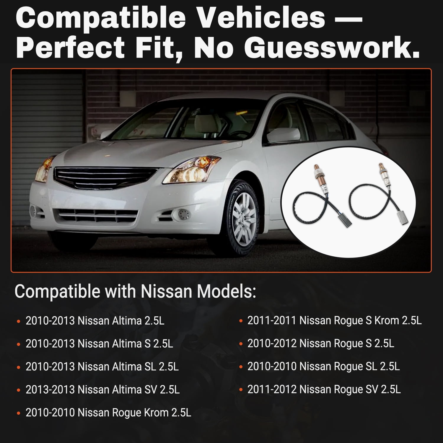 2PCS Oxygen Sensor Upstream Downstream O2 Sensor Compatible with 2010-2013 Nissan Altima, 2010-2012 Nissan Rogue 2.5L Replace 234-9036 234-4382