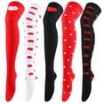 thumbnail image 4 of ZPAQI Valentines Lip Heart Printed Over Knee Thigh High Long Socks Costume Accessory, 4 of 21