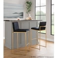 thumbnail image 2 of Fuji High Back Bar Stool Set of 3 Gold, Bar Chairs Set of 3, Gold Bar Stools, Bar Stools Set of 3 with Backs (Black Faux Leather), 2 of 6