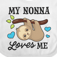 thumbnail image 4 of Inktastic My Nonna Loves Me with Sloth and Hearts Boys or Girls Baby Bib, 4 of 4