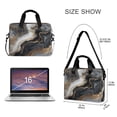 thumbnail image 3 of 16" Laptop Briefcase, Detachable Anti-Slip Shoulder Strap, Multi-Compartment Work Travel Bag Gilded Black Marble Fluid Art, 3 of 8