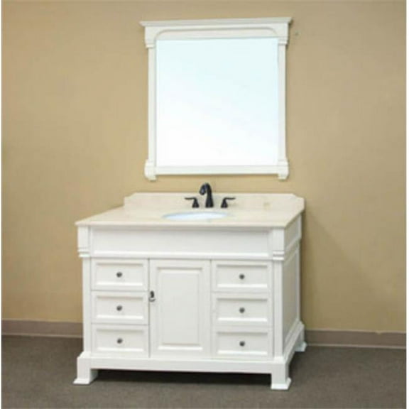 50 in Single sink vanity-wood-White