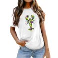 thumbnail image 1 of PMUYBHF Mode pour Femmes Hauts Décontractés Manches Courtes Col Rond T-Shirt Imprimé Ample 3934 L, 1 of 5