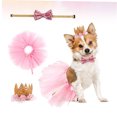 thumbnail image 3 of OULII Princess Pet Costume Dog Accessories 1 Set Pink for Walking, 3 of 8