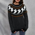 thumbnail image 1 of Hauts pour Femmes en Solde à Moins de 15$ T-Shirt à Manches Longues Col Rond Imprimé Noir m, 1 of 5