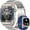 Silver & Blue, variant on Smart Watch for Men(Answer/Call) 1.91" Screen Outdoor Sport Smartwatch 100+ Sport Modes Smartwatch Big Battery Waterproof Step Counter for iOS Android
