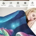 thumbnail image 3 of WERPE  Mushroom Blanket Gifts for Women Girls Mom, Galaxy Space Fantasy Plant Print Decoration for Home Bedroom Living Room Couch Lounge, Soft Cozy Lightweight Throw Blankets Twin White, 3 of 6