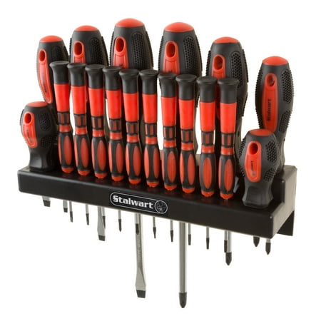 18 Piece Screwdriver Set with Wall Mount and Magnetic Tips- Precision Kit Including Flatheads, Phillips, and Torx Screwdrivers By