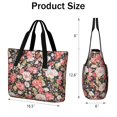thumbnail image 3 of Tote Bag for Women - Pioneer Flower Shoulder Bag - Large Utility Work Duffle Bag with Zipper Handbag for Travel, Work, Sprots, 3 of 5