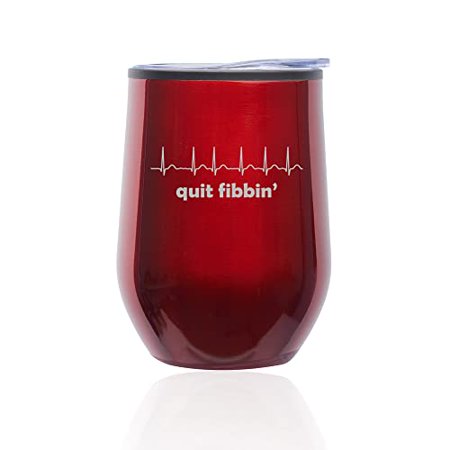 

Stemless Wine Tumbler Coffee Travel Mug Glass with Lid Quit Fibbin Atrial Fibrillation Funny Nurse Cardiology (Red)