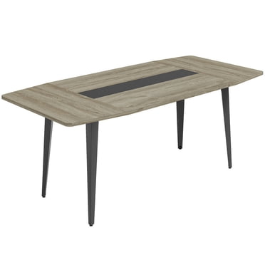 Spaco 6FT Conference Table, Modern Boat Shaped Meeting Table, Table for Indoor as Home Office, Gray