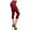 Burgundy, variant on Womens High Waist Solid Microfiber Ultra Soft Capri Leggings (One Size)