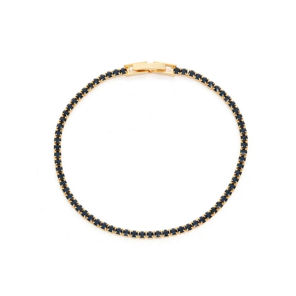 Womens Ladies Fashion Accessories Jewelry 14K Gold Plated Solid Pastel Single Row Crystal Tennis Bracelet in Montana