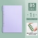 thumbnail image 1 of Xiao Hua Cuaderno espiral B5 a cuadros, tapa dura extraíble, 120 páginas/60 hojas, para tomar notas, suministros de oficina y hogar, 1 paquete, morado, 1 of 3