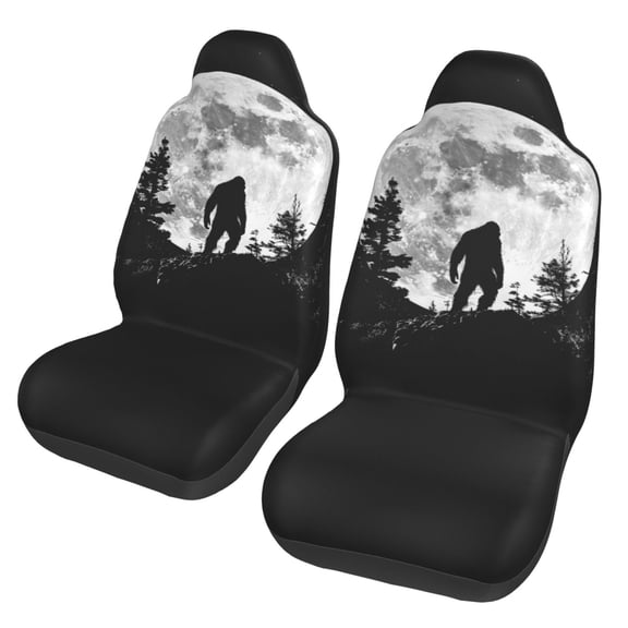KAKALAD Gorilla Moon Black 01 Car Accessories Seat Covers Set Vehicle Seat Covers Universal Front Seats Protector 2 Pcs