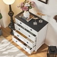 thumbnail image 4 of Joaxswe 5 Drawer White Bedroom Dresser, Farmhouse Vertical Dresser Drawers Wood Organizer for Living Room Entryway Small Spaces, 4 of 6