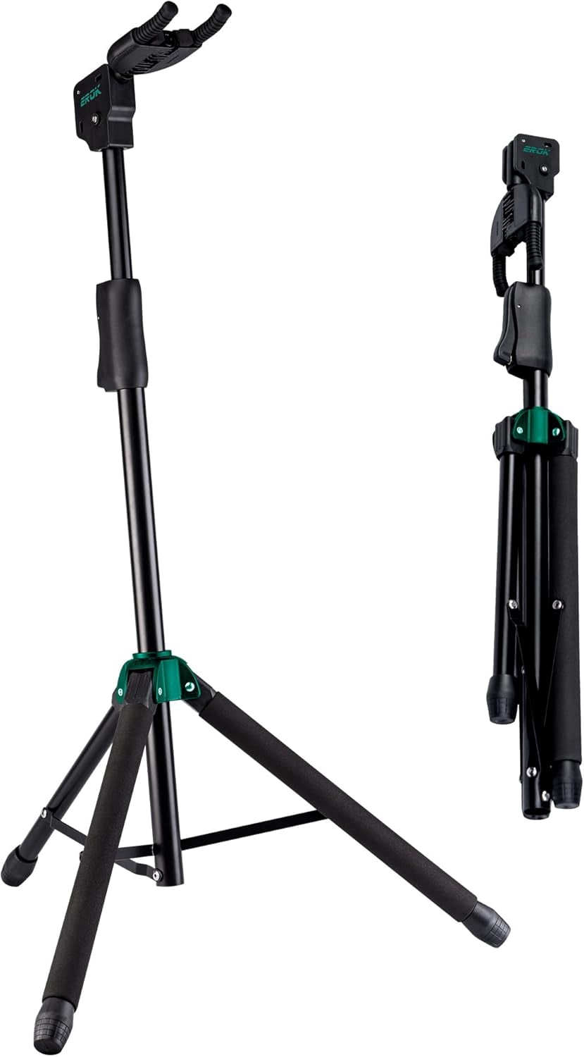 Guitar Stand - Heavy Duty Auto-Lock, Adjustable for Acoustic/Electric Guitars & Bass, 33lbs Capacity, 360° Non-Slip Base | Portable for Stage/Travel/Studio