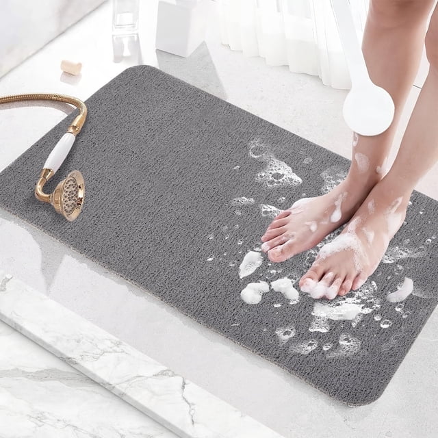 Tapete de Ducha de 17.7x30 Pulgadas, Tapete Antideslizante para Bañera, Tapetes de Baño de Secado Rápido, Tapete para Fregar Pies, Tapete Antideslizante para Bañera, Piso, Baño, Hogar, Cocina, Hotel