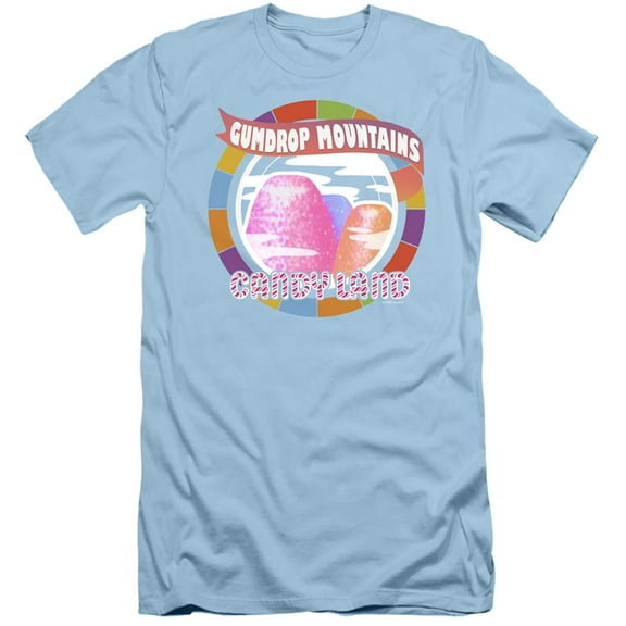Candy Land Gumdrop Mountains S/S Adult 30/1 T-Shirt Light Blue
