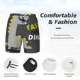 thumbnail image 4 of Kdxio Cute Dinosaur Skate Print Men'S Swim Trunks With Compression Liner 7 Inch Inseam Quick Dry Swim Shorts, 4 of 7