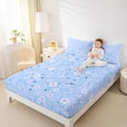 thumbnail image 4 of Homewish Cartoon Sakura Floral Full Size Sheets,Rustic Flower Bed Sheets,Blue White Sheet Sets For Girls Kids,Breathable Home Decor,4-Piece, 4 of 7