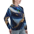 thumbnail image 6 of Honeii Navy Blue Marble Pattern Womens Oversized Hoodies Long Sleeve Sweatshirts Pullover Fall Outfits with Pocket-X-Large, 6 of 7