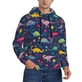 thumbnail image 2 of Salouo Dinosaur Flowers Pattern Men's Fall Hoodie Sweatshirt,Sport Hoodie with Pockets for Men Pullover Casual Hooded Sweatshirt-XX-Large, 2 of 7