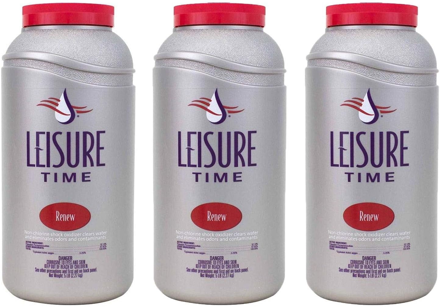 Leisure Time Renew Granular NonChlorine Shock Oxidizer for Spas, 5lb 3 Pack