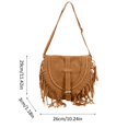 thumbnail image 2 of VeFlora Women's Western Fringe Crossbody Bag, Buckle Shoulder Purse, Adjustable Strap Hobo Bag for Casual Commuting & Daily Use(One Size/Brown), 2 of 7