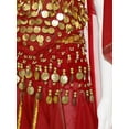thumbnail image 4 of inhzoy Girls Indian Belly Dance Outfit Crop Top Ruffled Pants Hip Scarf Headscarf Festival Dancewear Red-B M, 4 of 8
