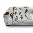 thumbnail image 3 of Birds Soft Flannel Fleece Blanket, Colored Composition Bird Set with Poly Design Triangle in Mosaic Style Illustration, Cozy Plush for Indoor and Outdoor Use, 50" x 70", Multicolor, by Ambesonne, 3 of 6