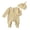 Khaki, variant on Cenuakty Toddler Newborn Outfit Adorable Solid Color Long Sleeve Round Neck Jumpsuit and Hat Set