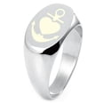 thumbnail image 1 of Sterling Silver Anchor of My Heart Engraved Oval Flat Top Polished Ring, 1 of 1