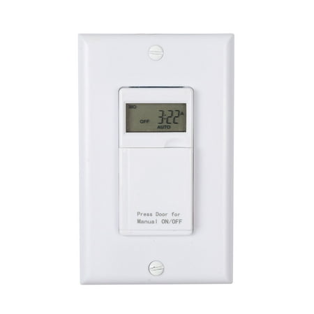 Century 7 Day Programmable In-Wall Timer Switch Digital for Fans, Lights, Motors, Single Pole or 3 (Best Programmable Light Switch)