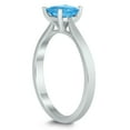 thumbnail image 2 of SZUL Women's Square Princess Cut 5MM Blue Topaz Solitaire Ring in 10K White Gold, 2 of 4