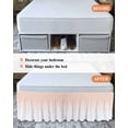 thumbnail image 7 of Pink White Ombre Wrap Around Bed Skirts for King Bed 18" Drop,Bed Skirt with Adjustable Elastic Belt Dust Ruffle Bed Valance for Bedroom Hotel Beige Gradient Color Modern Abstract Art Bed Frame Cover, 7 of 7