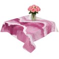 thumbnail image 2 of Pink Waves Coastal Table Cloth Waterproof Tablecloths, Pink Ombre Summer Beach Oceans Tablecloth Dining Table Cover for Kitchen Party Tabletop Outdoor, Square Tablecloth 60x60 Inch, 2 of 9