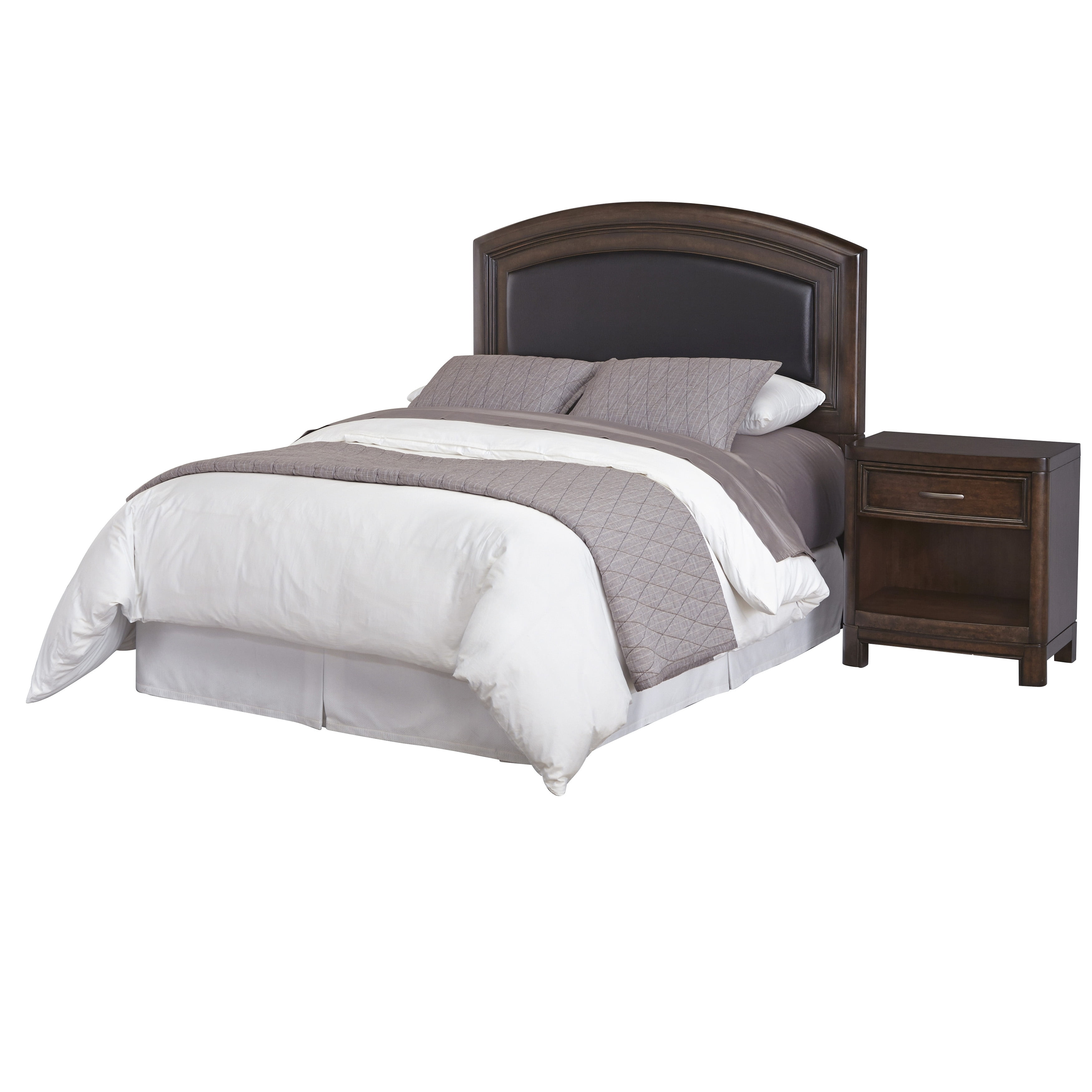 Crescent Hill Queen Leather Upholstered Headboard and ...
