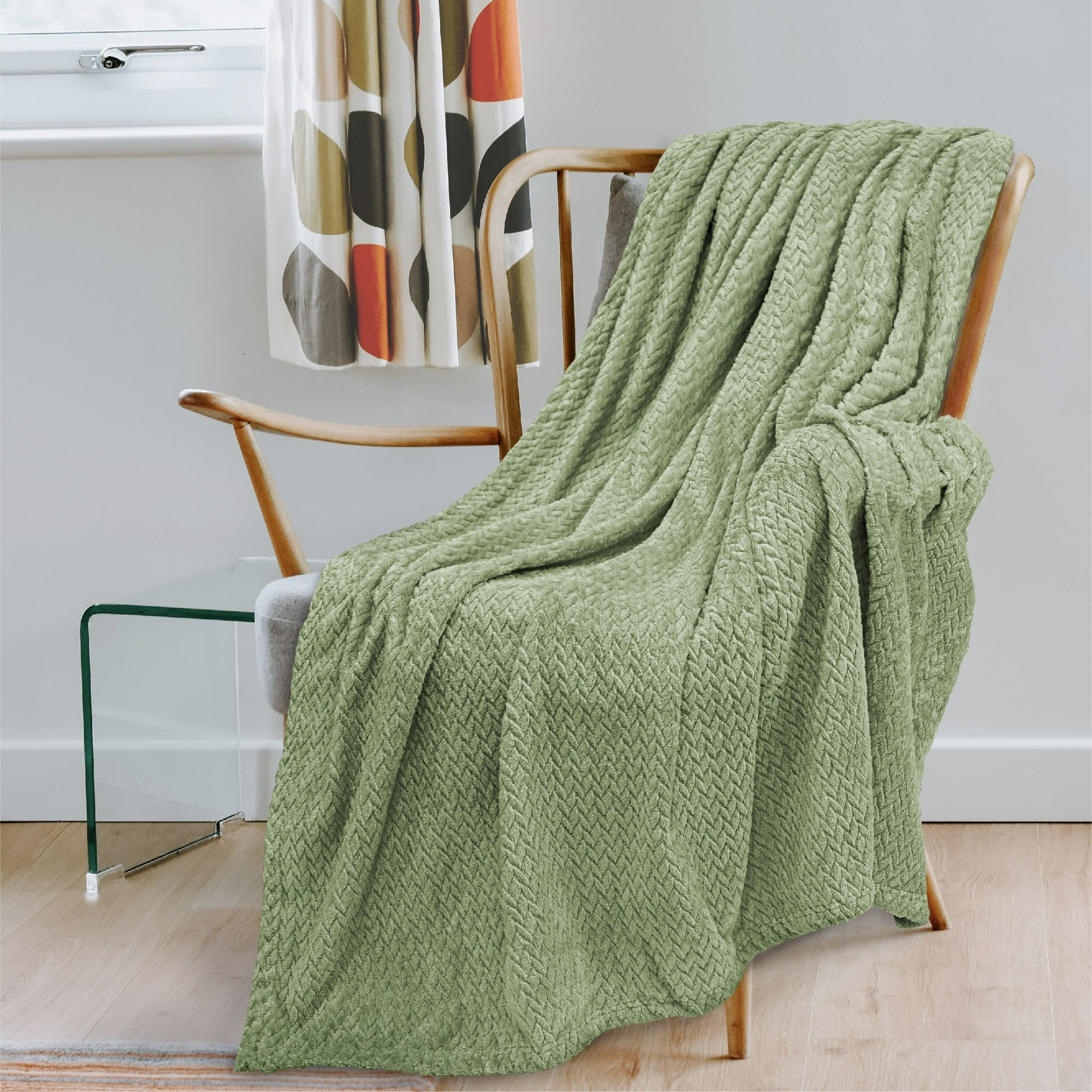 Bright green throw blanket sale