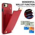 thumbnail image 7 of Feishell for iPhone 7/8/SE 2020/SE 2022 4.7 inch Back Wallet Case with Back Accordion Folding Card Holder,Shockproof Premium PU Leather Button Card Slots Anti-Scratch Phone Case,Red, 7 of 7