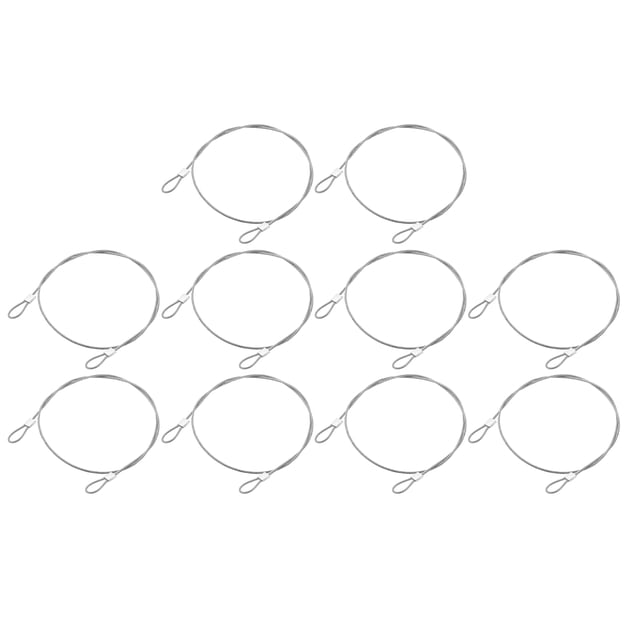Uxcell 10Pack Lanyard Cable Wire Rope, 20cm x 1.5mm Stainless Steel Wire Cable with Loops Security Steel Cable, Silver