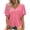 Red #1, variant on Women Short Sleeve Cropped T-Shirts V Neck Loose Fit Crop Tops Summer Casual Drop Shoulder Basic Tees Y2k Clothes Red S