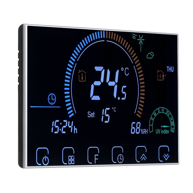 Mistaha Programmable LCD Touch Screen Digital Thermostat for Heating Control - BHT-8000 GCLW Boiler Heater - White/Grey Options - Voice Control Excluded