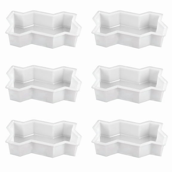 6X Three Waveform Garden Path Plastic Concrete Paving Brick Mold Diy Walkway Cement Brick Mold