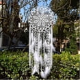 thumbnail image 3 of Dream Catcher , With Spring, Wall Hanging, 30 Cm Circle, 100 Cm Long, White, 3 of 5