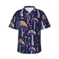 thumbnail image 2 of Xecao Floral Hippie Mushrooms print Hawaiian shirt - a stylish short-sleeve button-down for men, perfect for casual beach and tropical outings., 2 of 9