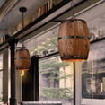 thumbnail image 3 of E27 Wood Barrel Shaped Pendant Bar Cafe Light Retro Hanging Light Ceiling Lamp, 3 of 17
